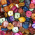Dyed Hammer Square-Cut Shell 7mm-Multicolored