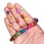 Dyed Hammer Square-Cut Shell 7mm-Multicolored