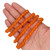 African Recycled Glass Beads 7-9mm Frosted Orange