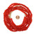 African Recycled Glass Beads 7-9mm Frosted Red
