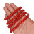 African Recycled Glass Beads 7-9mm Frosted Red