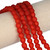 African Recycled Glass Beads 7-9mm Frosted Red