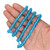 African Recycled Glass Beads 6-8mm Frosted Blue
