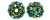Rhinestones- Acrylic Black w/Green