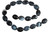 Oval Smooth Gemstone Beads- Black Striped Agate