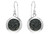 Sterling Silver Swarovski Golden Shadow Black Crystal Circle Earrings