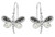 Swarovski Crystal Black Dragonfly Sterling Silver Earrings