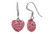 Sterling Silver Swarovski Pink Crystal Heart Earrings