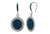 1 Pair Sterling Silver Midnight Blue Oval Swarovski Crystal Earrings