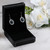 Sterling Silver Earrings Midnight Blue Swarovski Crystal Oval Gift Box