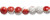 12mm Ceramic Beads Round White/Red