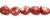 Ceramic Beads Nuggets White and Red