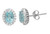 Sterling Silver Swarovski Aquamarine Blue Crystal Oval Earrings