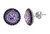 Sterling Silver Swarovski Tanzanite Two-Tone Double Circle Earrings