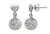 1 Pair Sterling Silver Heart w/ Crystal Ball Swarovski Crystal Earrings