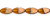 Oval Plated Glass Beads - Gold & Amber