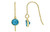 14K Gold Filled Deep Blue CZ Drop Earrings W/ French Faceted Earwire