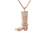 Rose Gold Plated Sterling Silver CZ Boot Necklace