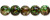 Spray Painted Glass Beads - Green & Brown