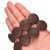 Coin Shaped Lava Beads 26mm 14 IN Strand-Brown