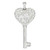 Sterling Silver Heart Key Pendant with AAA Cubic Zirconia.