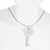 Sterling Silver Heart Key Pendant with AAA Cubic Zirconia.