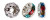 Rhinestone Pave Beads Multi Color 6mm