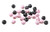 Black and Pink Plastic Beads with Flower Design