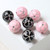 50 Pcs 9 mm Black & Pink Plastic Beads