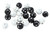 25 Pcs 11.6 mm Black and White Plastic Beads