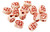 20 Pcs 13x15 mm Red Stained Decorated Plastic Beads