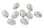 9 Pcs 20.5x14.4 mm Silver Plastic Oval Beads