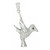 Sterling Silver Bird in Flight Pendant W/ CZ
