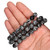 Round Faceted Snowflake Obsidian Beads