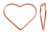 2 Pcs Bag of 17.5 mm 14K Rose Gold Filled Heart Wire Charm