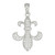 Stunning Sterling Silver Fleur De Lis Pendant with AAA Cubic Zirconia