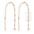 14K Rose G/F Box Chain Earring Threads - 1 Pair