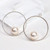 1 Pair Bag of 25 mm Sterling Silver Round Drops With 8 mm Swarovski Crystal Pearl