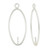 Sterling Silver Oval Drops W/ Peg - 20x10mm