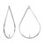 1 Pair Bag of 29x20 mm Sterling Silver Teardrop Drops With Peg