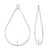 Sterling Silver Teardrop Drops W/ Peg