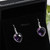 Amethyst Heart Shaped Sterling Silver Earrings