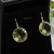 Sterling Silver Natural Lemon Quartz Round Earrings Close-Up