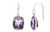 Sterling Silver Natural Amethyst Rounded Rectangle Earrings