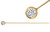 14K Gold Filled 3mm CZ Head Pins 24 Gauge 1.5 Inch 2 Pc - Clear