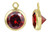1 Pair Bag of 4 mm 14K Gold Filled Deep Red CZ Drops