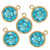 14K Gold Filled CZ Drops 6mm Deep Blue - 1 Pair