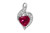 1 Pc Sterling Silver 20.5x11.8 mm Dark Red Heart Swarovski Crystal Pendant W/ CZ