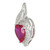 Dark Red Heart Swarovski Crystal Pendant W/ CZ