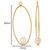 14k Gold Filled Oval Drop W/5mm Swarovski Crystal Pearl 30X15mm - 1 Pair
